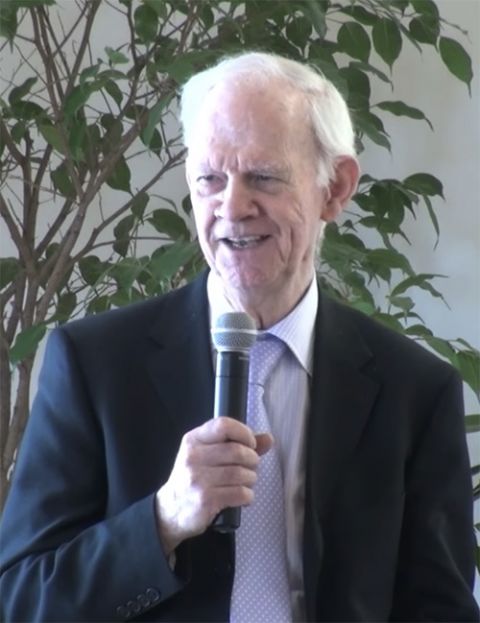 Gabriel Moran gives a talk on religious education and interfaith harmony in February 2013. (NCR screenshot/YouTube/Won Dharma Center)