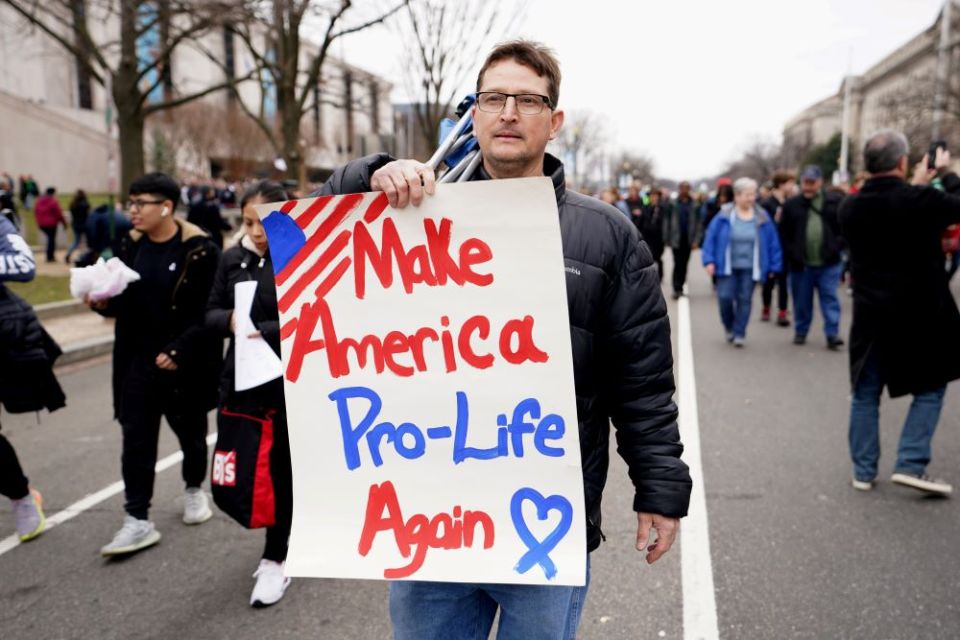 A pro-life supporter in Washington marches Jan. 4, 2020, during the 47th annual March for Life. (CNS/Reuters/Kevin Lamarque)